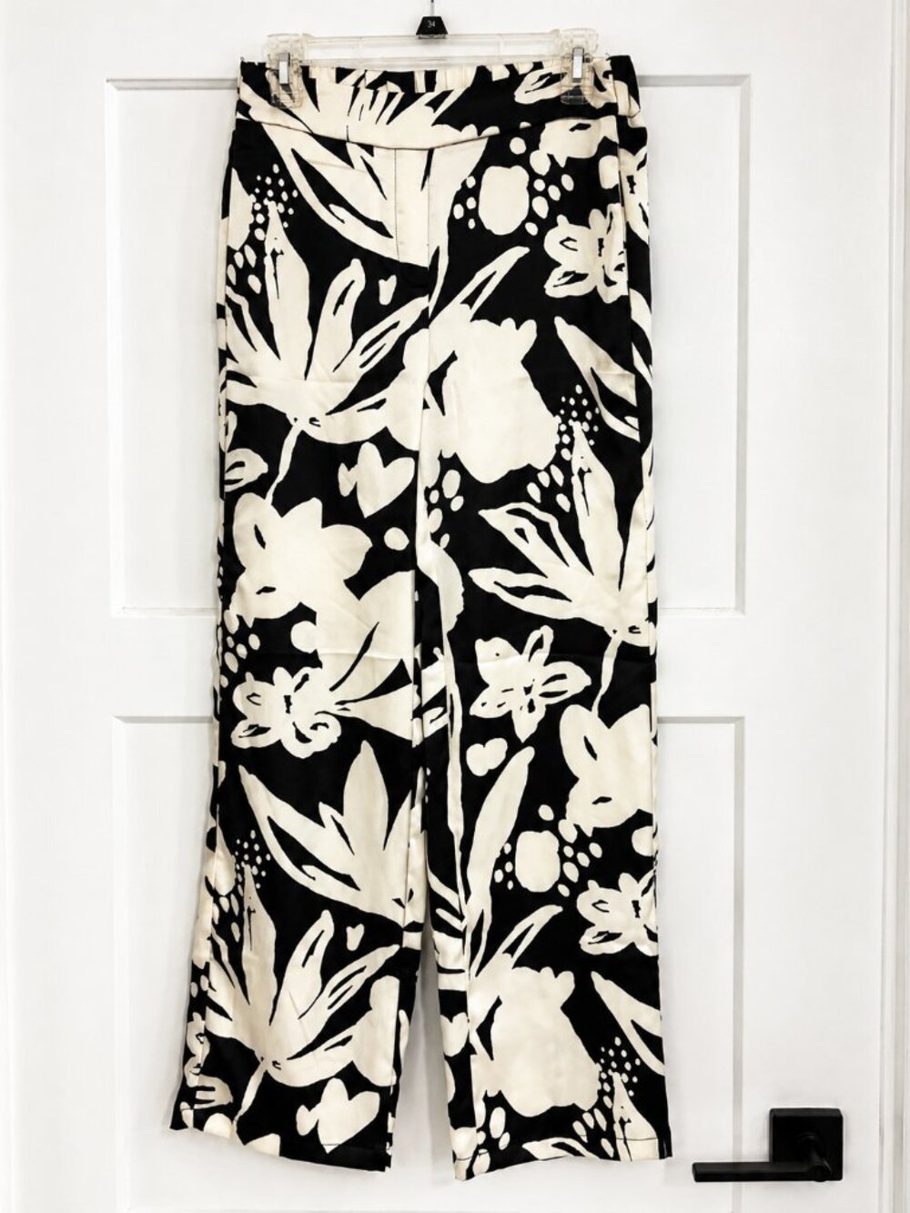 Rachel Zoe Black & Ivory Abstract Print Pull-On Pants – Size S